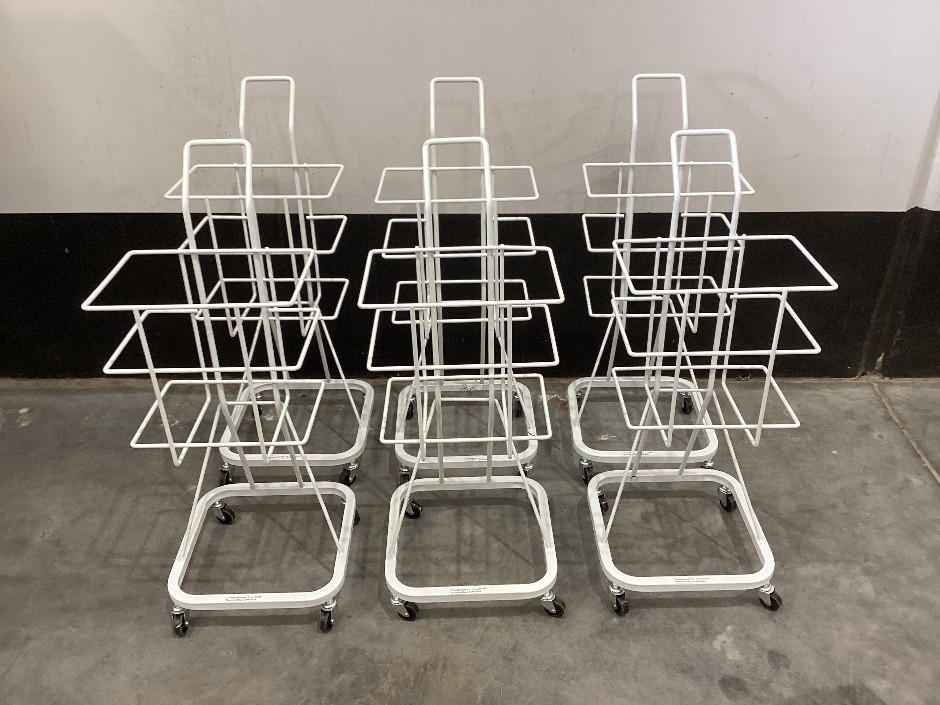 6 x Mobile Clinical Waste Bin Trolleys