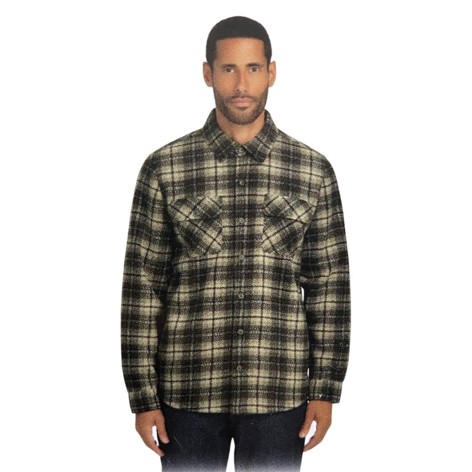 BOSTON TRADERS Men's Bonded PolarSherpa Shacket, Size XL, Dusty Olive. Buy
