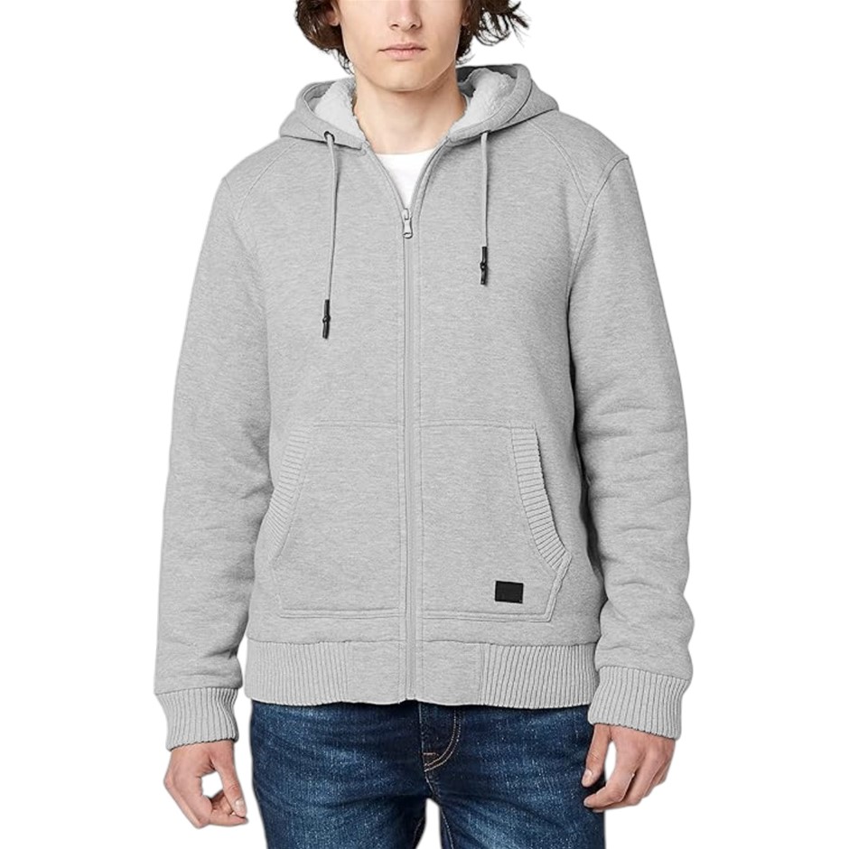 BUFFALO DAVID BITTON Men's Sherpa Hoodie, Size S, Heather Grey. Buyers Not