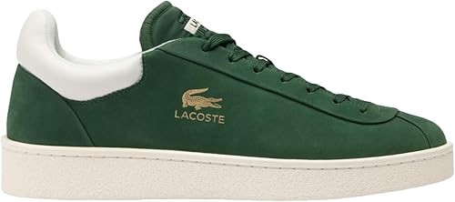 LACOSTE Men's Baseshot Premium 124 1 SMA Sneaker, 12US/EU46, Dark Green/Off