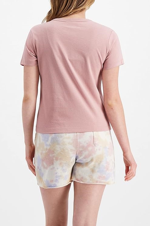 2 x CHAMPION Women's Heritage Slim T-Shirt, Size L, Pink Beige CSI, CTJBN.