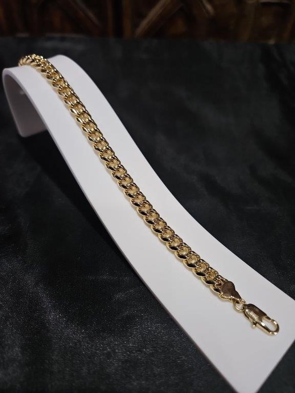 18K/Italy Yellow Gold Filled bracelet(stamped)-Bonus Gift