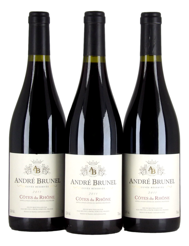 Andre Brunel Cuvee reservee Cotes du Rhone 2011 (3x 750mL) France