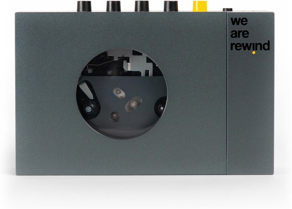 WE ARE REWIND Portable Bluetooth Cassette Player, Keith Black.  Buyers Note