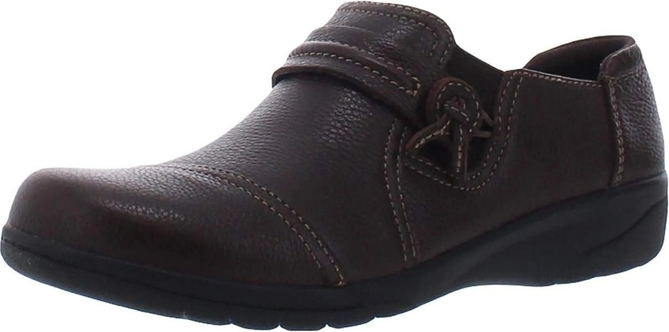 CLARKS Women's Cheyn Madi Slip-On Loafer, US9/EU40, Dark Brown Tumbled Leat
