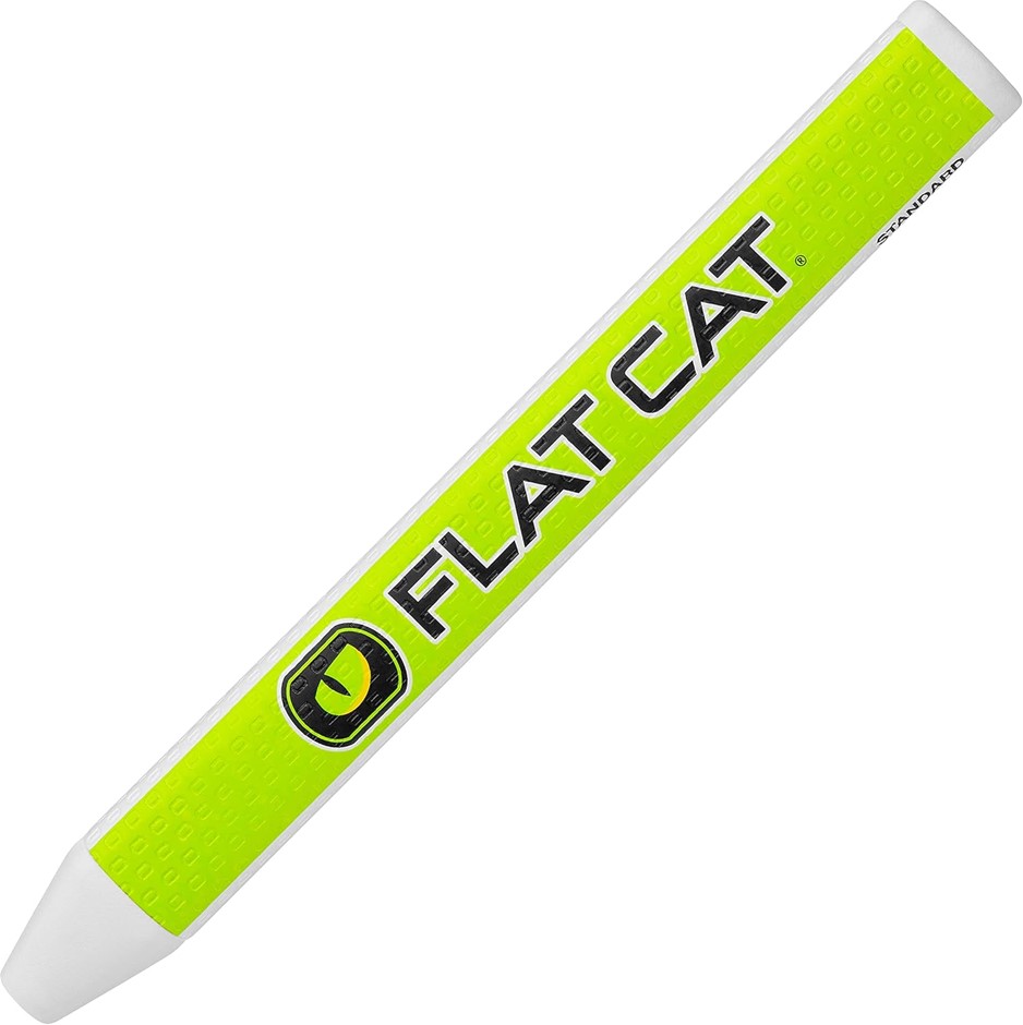 4 x FLAT CAT - Standard Golf Putter Grip,Green/White.
