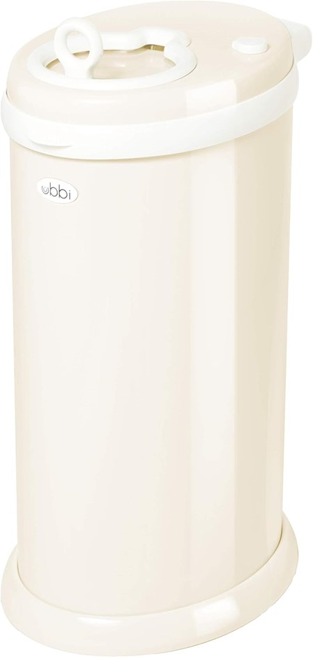 UBBI Diaper Pail Bin, Ivory. NB: Damaged box.