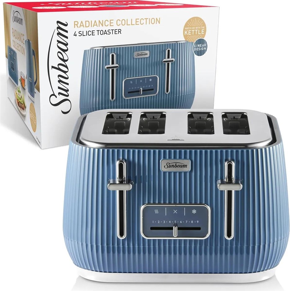 SUNBEAM Radiance 4 Slice Toaster, Fits 4 Standard Slices, 9 Browning Setti
