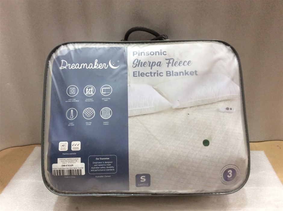 Dreamaker DM-07832R Pinsonic Sherpa Fleece Electric Blanket