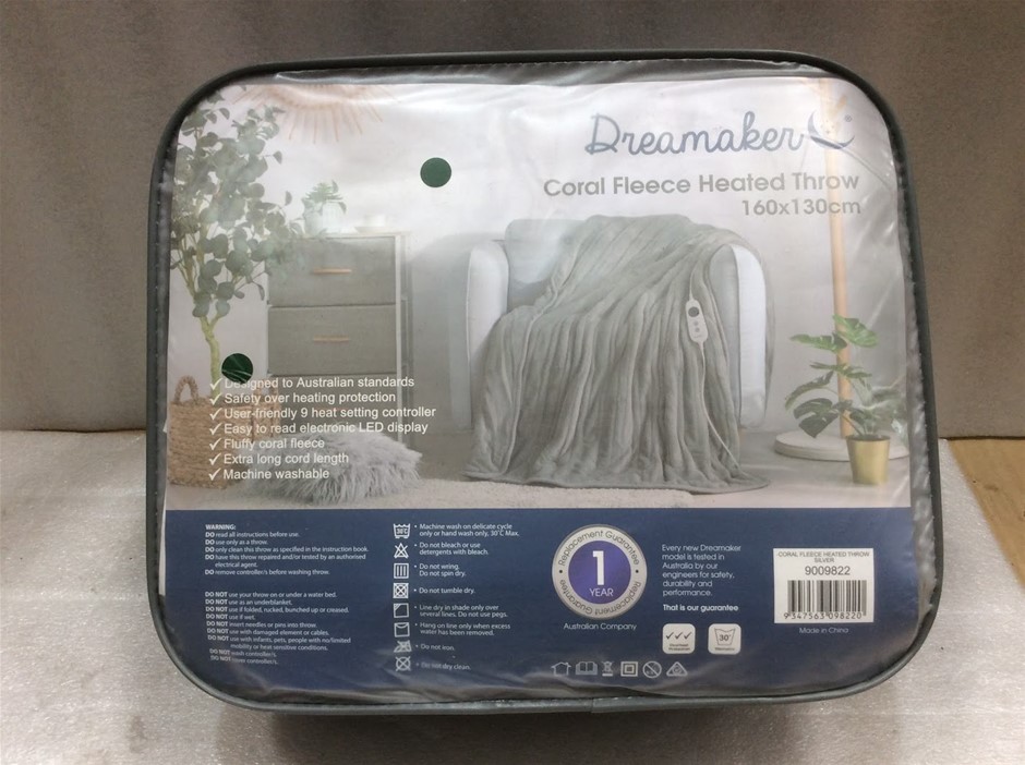 Dreamaker 9009822 Coral Fleece Heated Throw