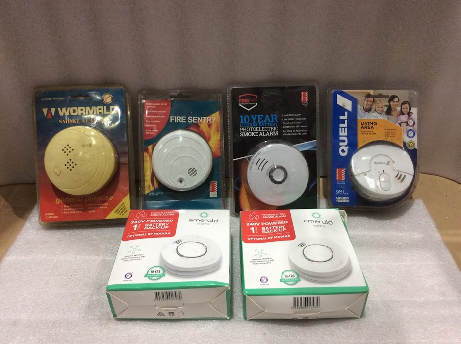 Wormald, Fire Sentry, FirePro, Quell & Emerald Smoke Alarms (Lot of 5)