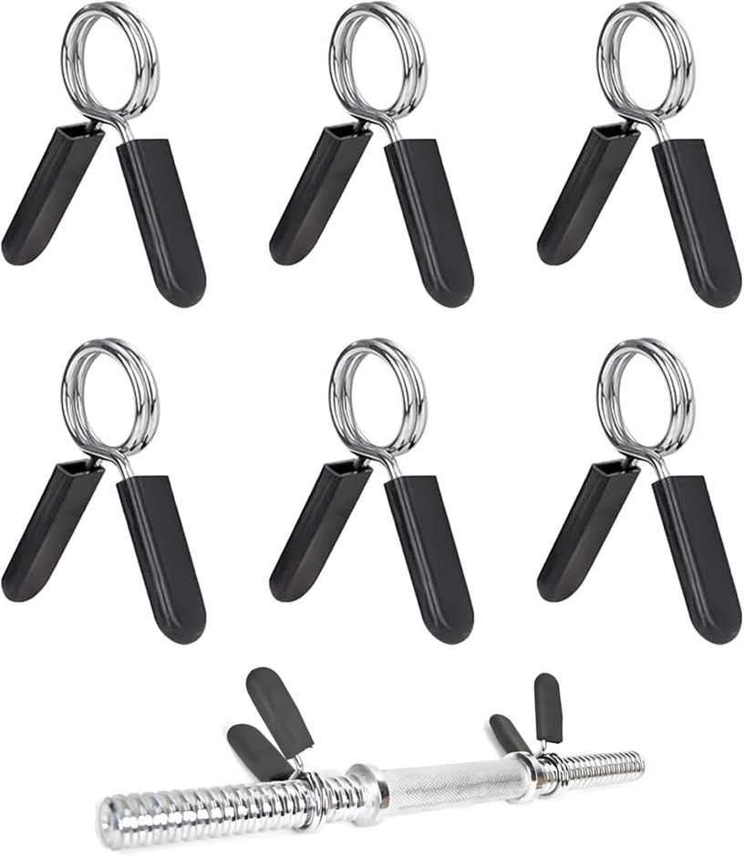 6 Dumbbell Locking Clips,Quick Release Spring Clips with Comfort Grip for D