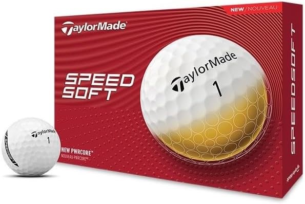 8 x TaylorMade Golf SpeedSoft Golf Balls 2025, White, Distance Performance.