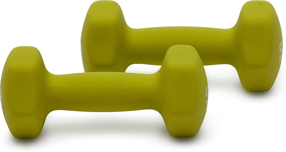 Amazon Basics Neoprene Hexagon Workout Dumbbell Hand Weight, 2.2kg / 5lbs,