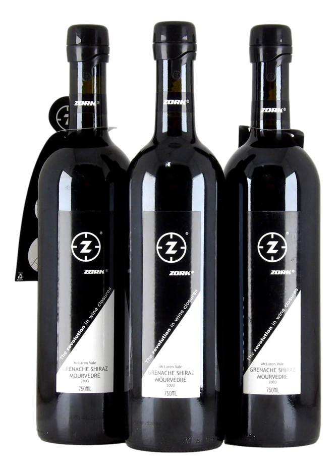 d'Arenberg Zork Grenache Shiraz Mourvedre 2003 (3x 750mL), SA.