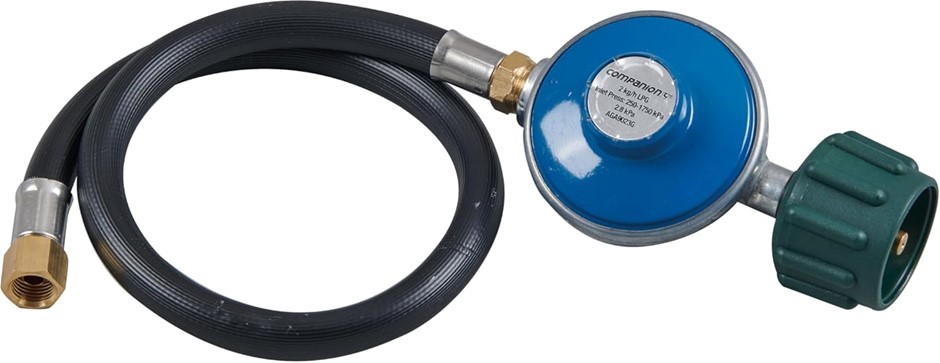 Companion LCC27 Gas Regulator with 1/4" BSP Hose, 60 cm Size. NB: not in or