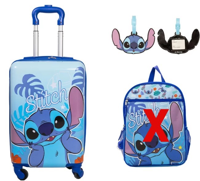 Licensed Luggage Set With Bonus Luggage Tag- Stitch. NB: minor use, no box.