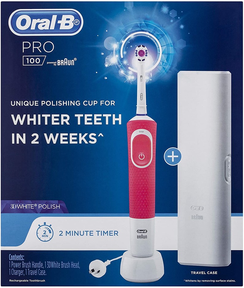 ORAL-B Pro 100 3D White Polish Electric Toothbrush.
