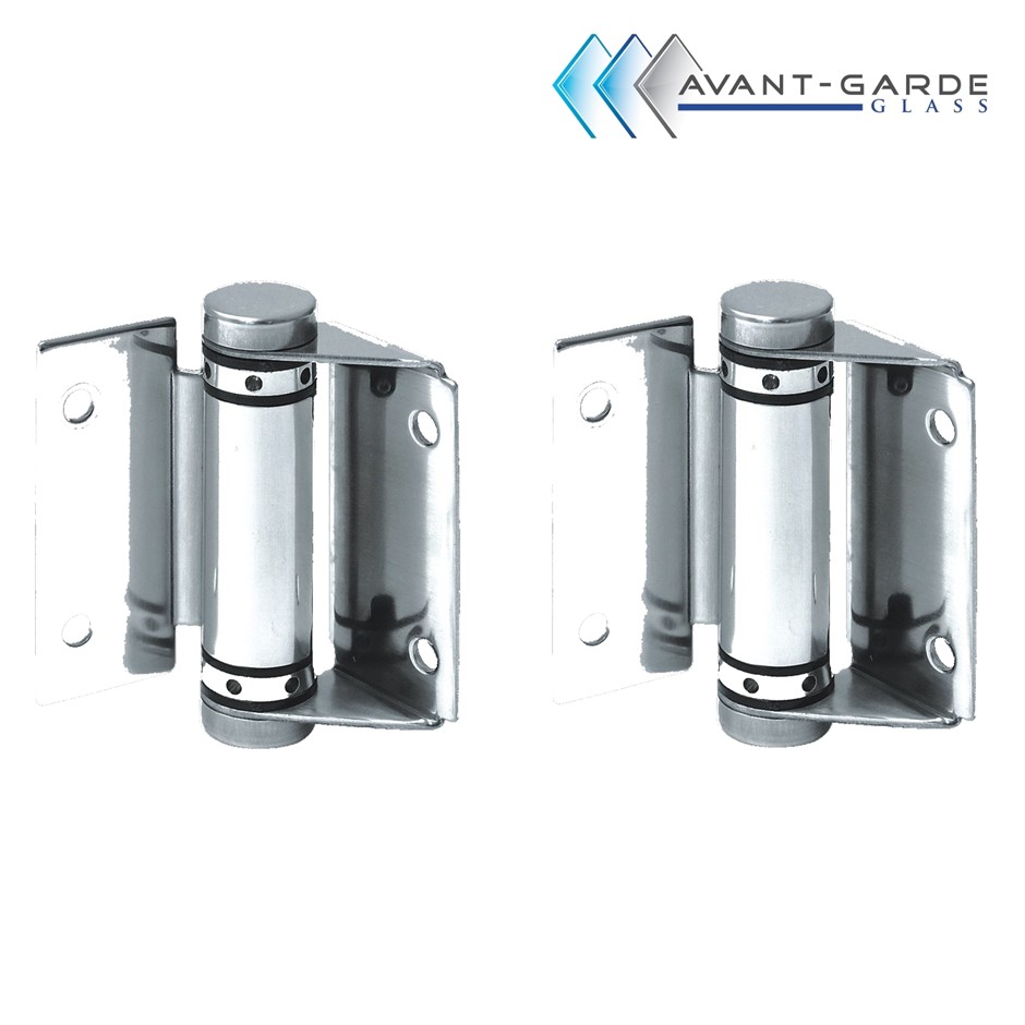 Frameless Glass Pool Fence Spring Hinges Chrome & Satin