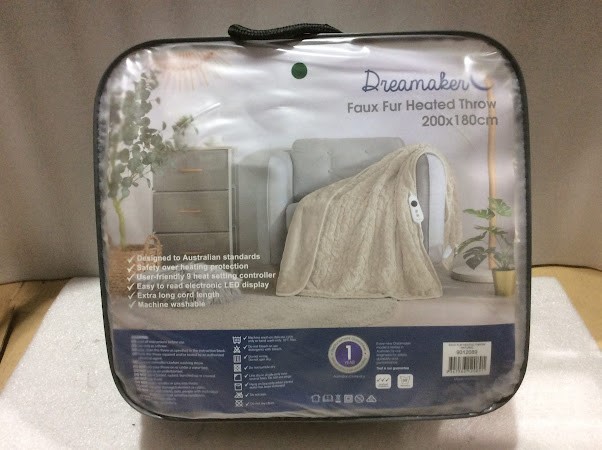 Dreamaker 9012089 Faux Fur Heated Throw Blanket (200x180cm)