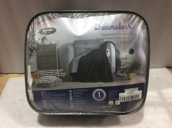 Dreamaker 9009829R Reversible Sherpa and Coral Fleece Heated Blanket (160x1