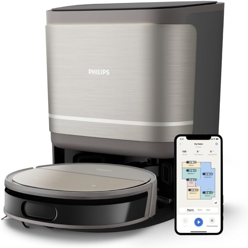 PHILIPS 9000 Series Robot Vacuum and Wash - Ultra-Strong Suction, Fresh Wat