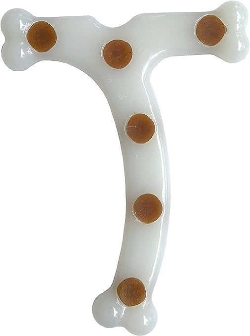 7 X SPORN Durable Jerkey Favour Marrow Chew T-Bone Dog Toys, White, Small.