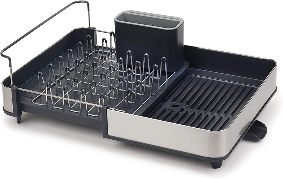 JOSEPH JOSEPH Extend Steel Dish Rack, Grey. 36.4 x 32 x 16.1cm. NB: Has Bee