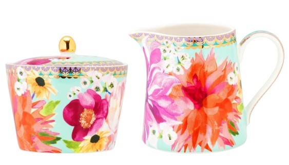 2 x MAXWELL & WILLIAMS Teas & C's Dahlia Daze Glassware Including the Sugar