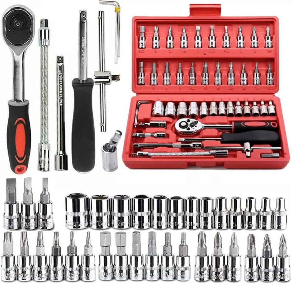 46 Piece Cordless Electric Slim Ratchet Set,Slim Electric Ratchet,Hardware