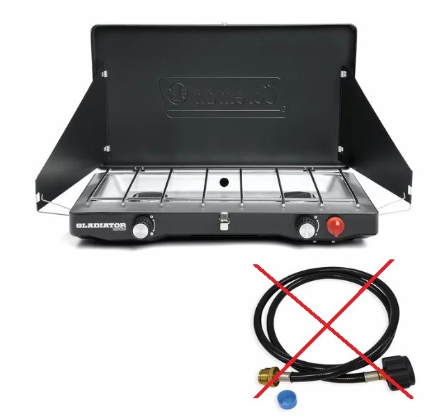COLEMAN Classic Gladiator 2-Burner Propane Gas Camping Stove. N.B: Missing