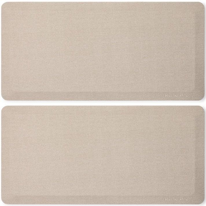 2 x KITCHENAID Anti-Fatigue Comfort Gel Mat in Milkshake Tan, 50 x 99 cm.