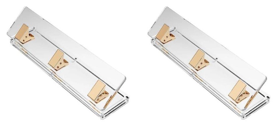 2x RUSSELL+HAZEL Acrylic Signature Hole Punch, Clear with Gold-Toned Hardwa