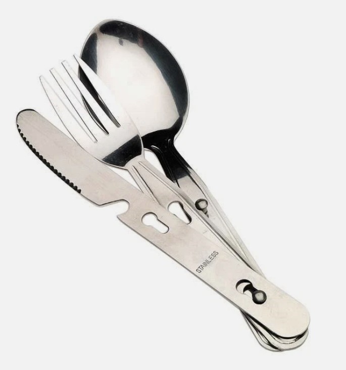 24x Stainless Steel Chow Cutlery Set Knife Fork Spoon Camp Utensils Camping