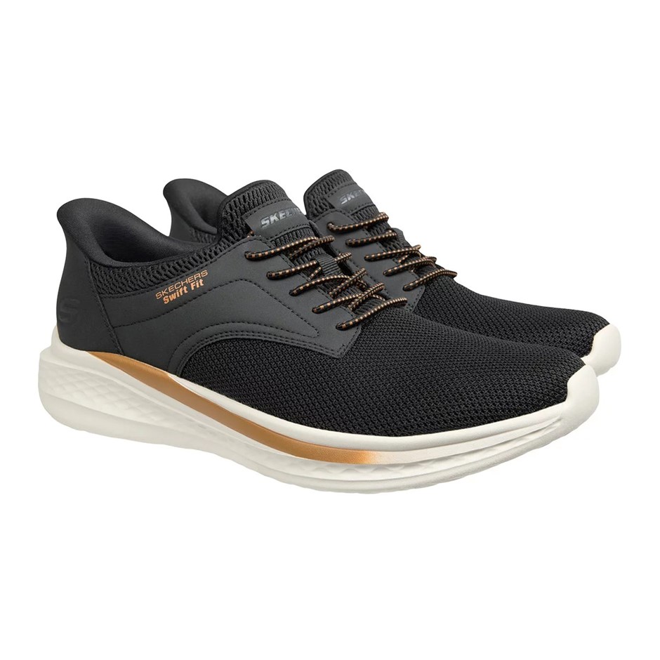 SKECHERS Men's Swift Fit Slade Shoes, Size US12, Black (BLK), 182006.