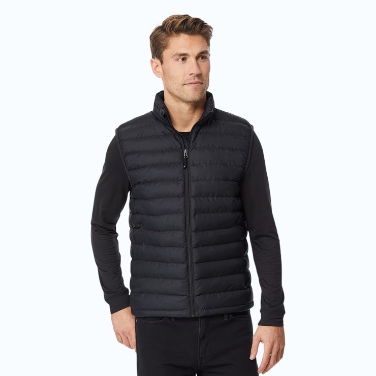 32DEGREES Men's Puffer Vest, Size M, Black.