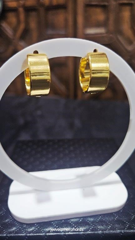 18K/Italy Yellow Gold Filled Earring -(stamped 18K/Italy)-Warranty Quality
