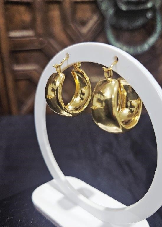 18K/Italy Yellow Gold Filled Earring -(stamped 18K/Italy)-Warranty Quality