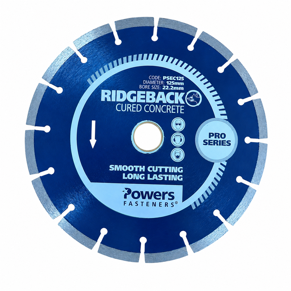 POWERS RIDGEBACK 125mm Segmented Diamond Masonry General Purpose Cutting Di