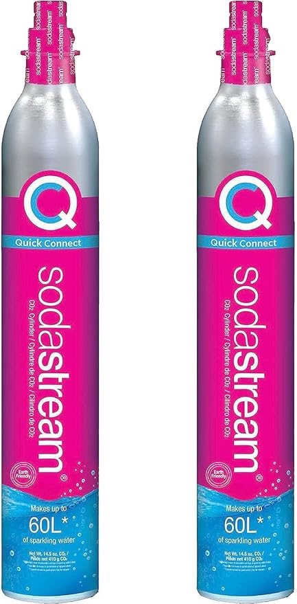 2 x SODASTREAM Quick Connect CO2 Cylinder, 60L. NB: not sealed