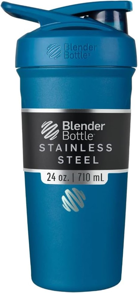 BlenderBottle Strada Insulated Shaker Bottle with Locking Lid, 24-Ounce, Bl