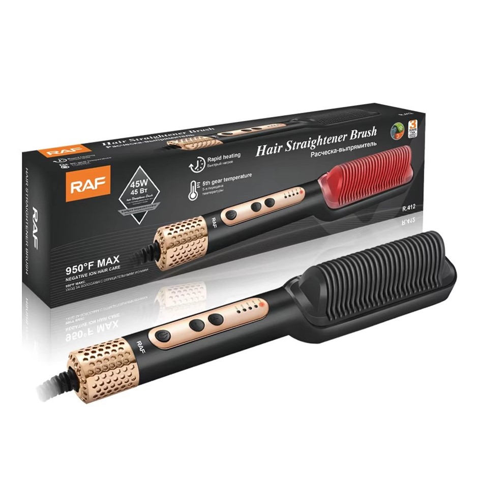 RAF Electric Salon Portable Ionic Hair Straightening Iron Comb Anion Hair S