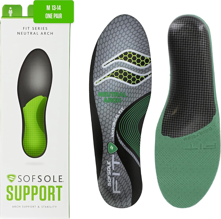SOF SOLE Insoles Unisex FIT Support Full-Length Foam Shoe Insert, Grey, Wom