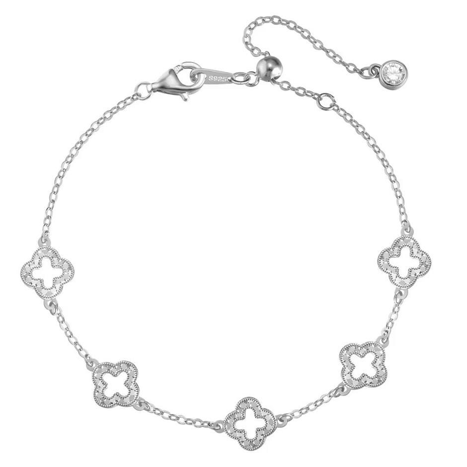 Elegant with Cubic Zirconia 925 Sterling Silver Tennis Bracelet