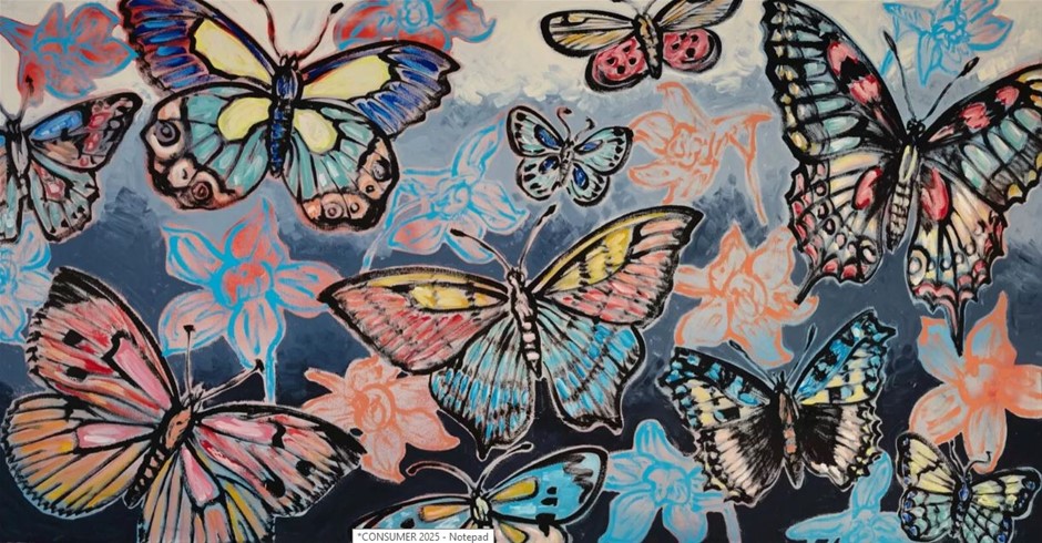 DAVID BROMLEY (1960 - ) - Butterflies 45cm x 90cm