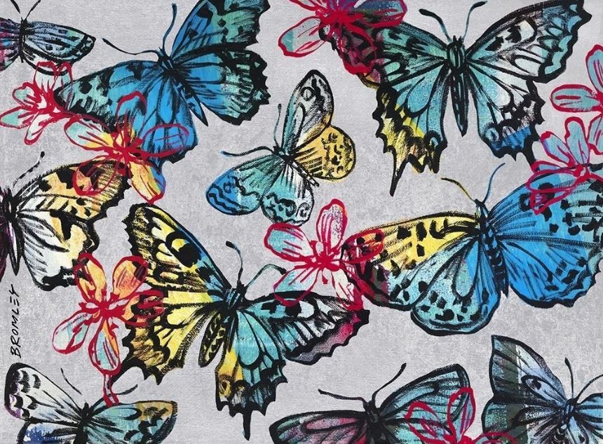 DAVID BROMLEY (1960 - ) - Butterflies 77cm x 104cm