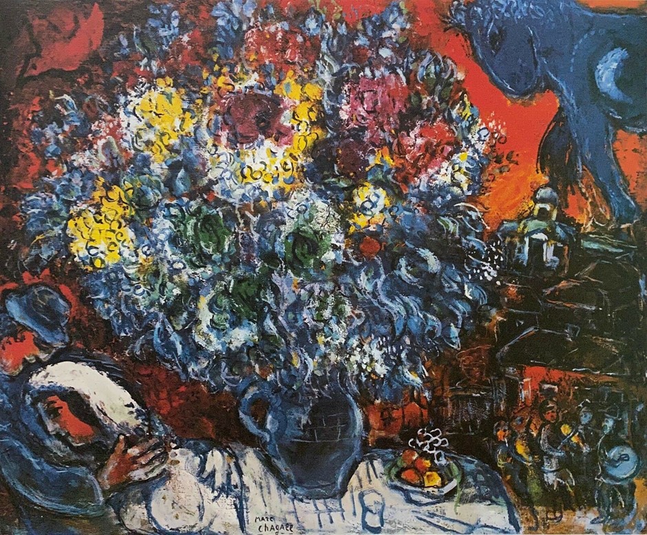 MARC CHAGALL (1887-1985) - Bouquet De Fleur et Amants