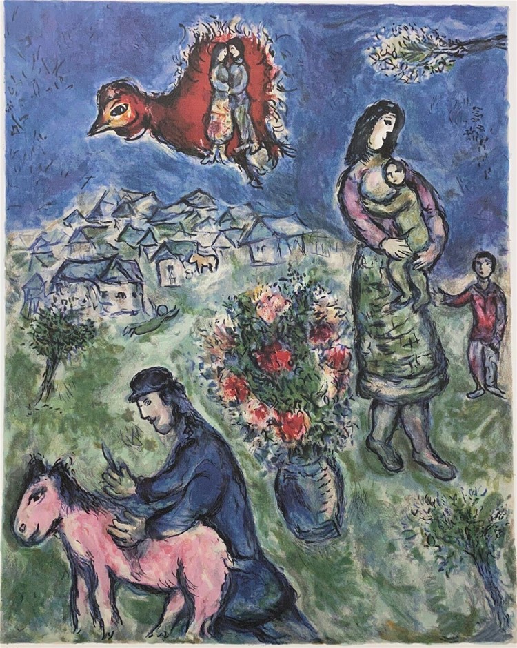 MARC CHAGALL (1887-1985) - Sur La Route Du Village