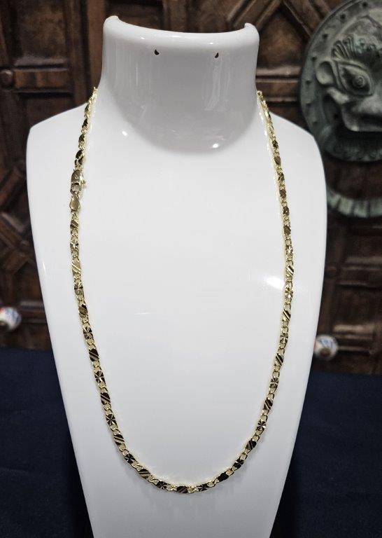 14K/Italy Stamped Yellow Gold Filled Cuban Chain -47cm-Bonus Gift