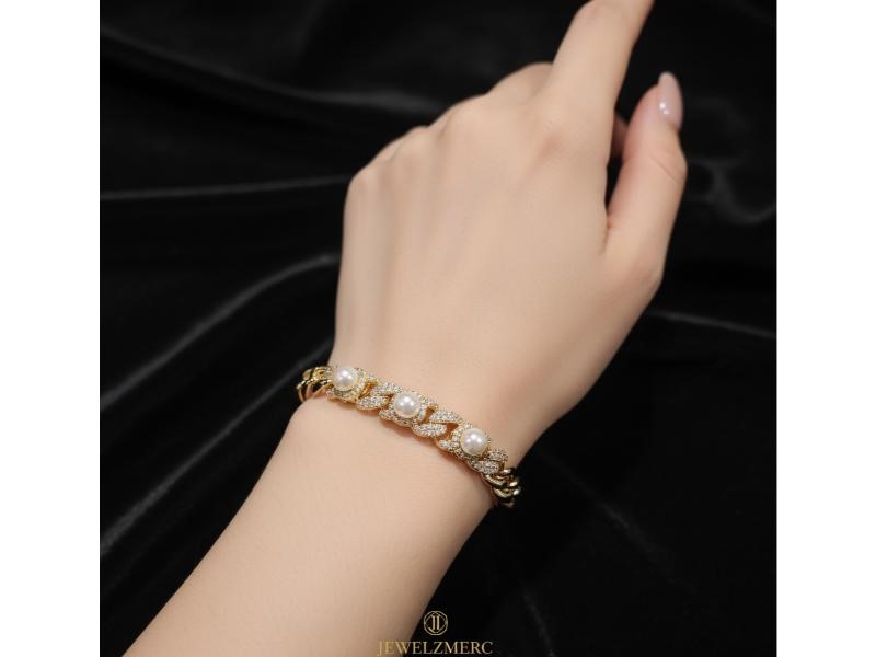 18K/Italy Gold Filled Bracelet with Fresh Pearl -Warranty Quality